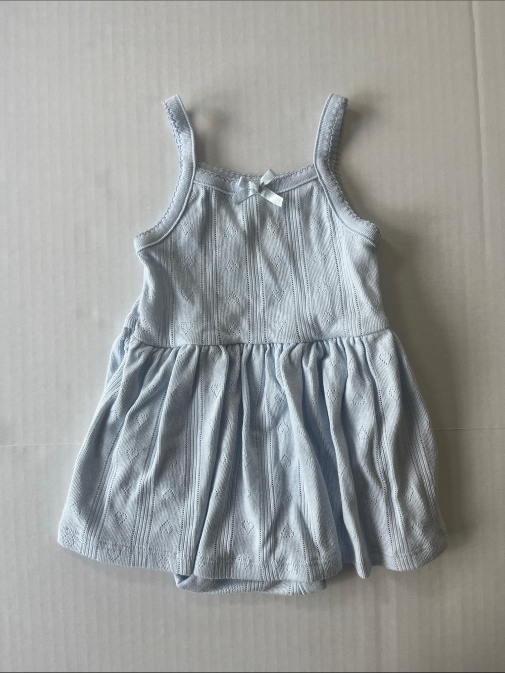 Old Navy Light Blue Knit Tank Dress with Bow